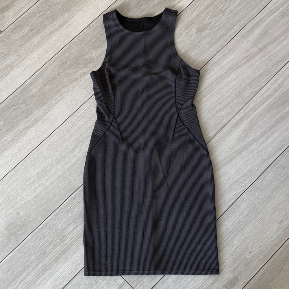 Lululemon Ribbed Softstreme Slim-Fit Tank Dress - Black - Size 6